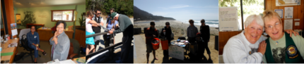 Greeting and assisting visitors to Rancho del Oso Nature and History Center is an important part of being a volunteer.